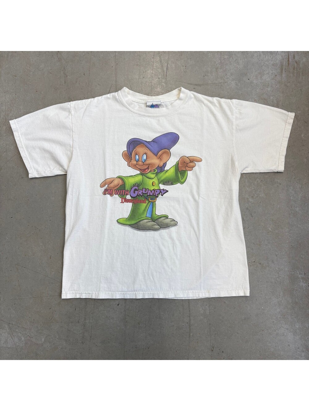 Vintage 90s Disneyland Grumpy Cartoon Flawed T-Shirt Medium White